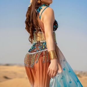 Belly Dancing 
Elegant Beaded Multicolor Dress